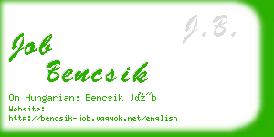 job bencsik business card